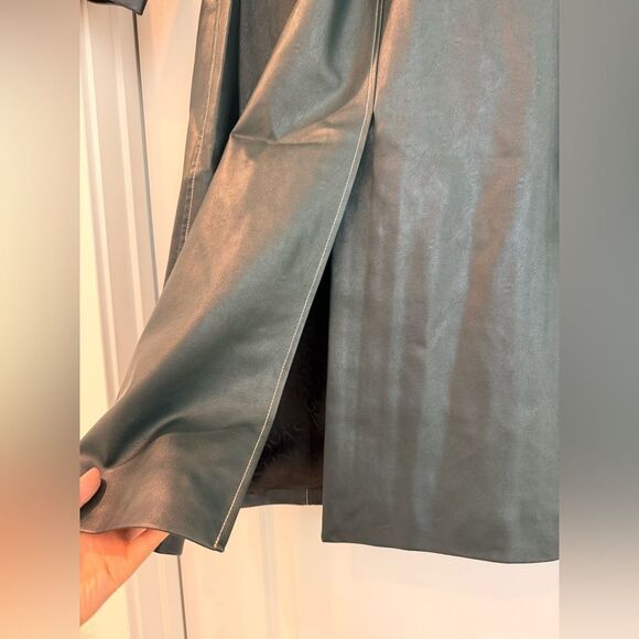 Stine Goya DROPPED SHOULDER HIGH COLLAR COAT - DARK GREEN, size XS - Picture 16 of 16